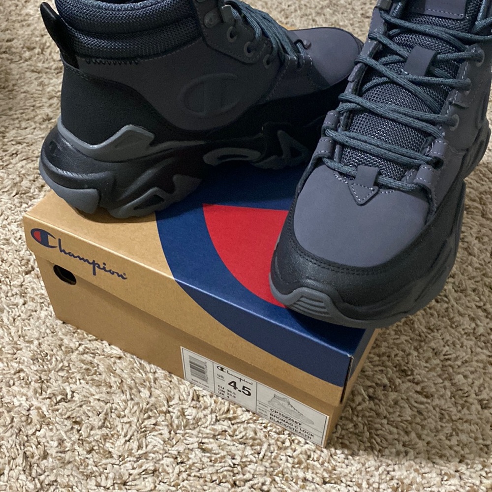 Champion black and gray boots
